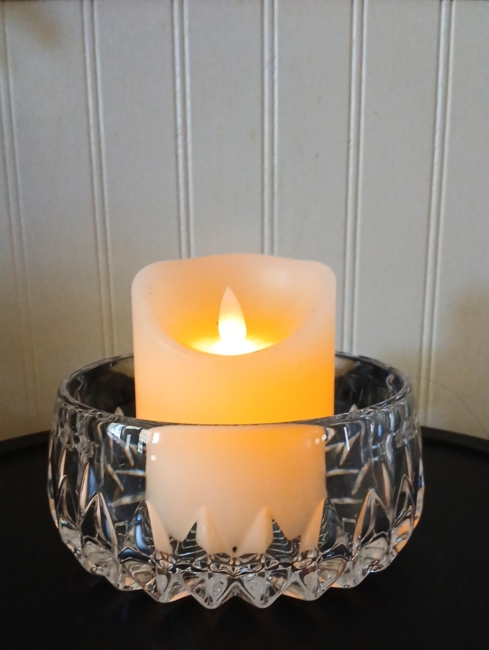 Gorham Althea  Crystal Cut Glass Round Bowl Catch All Candy Dish Candle Holder